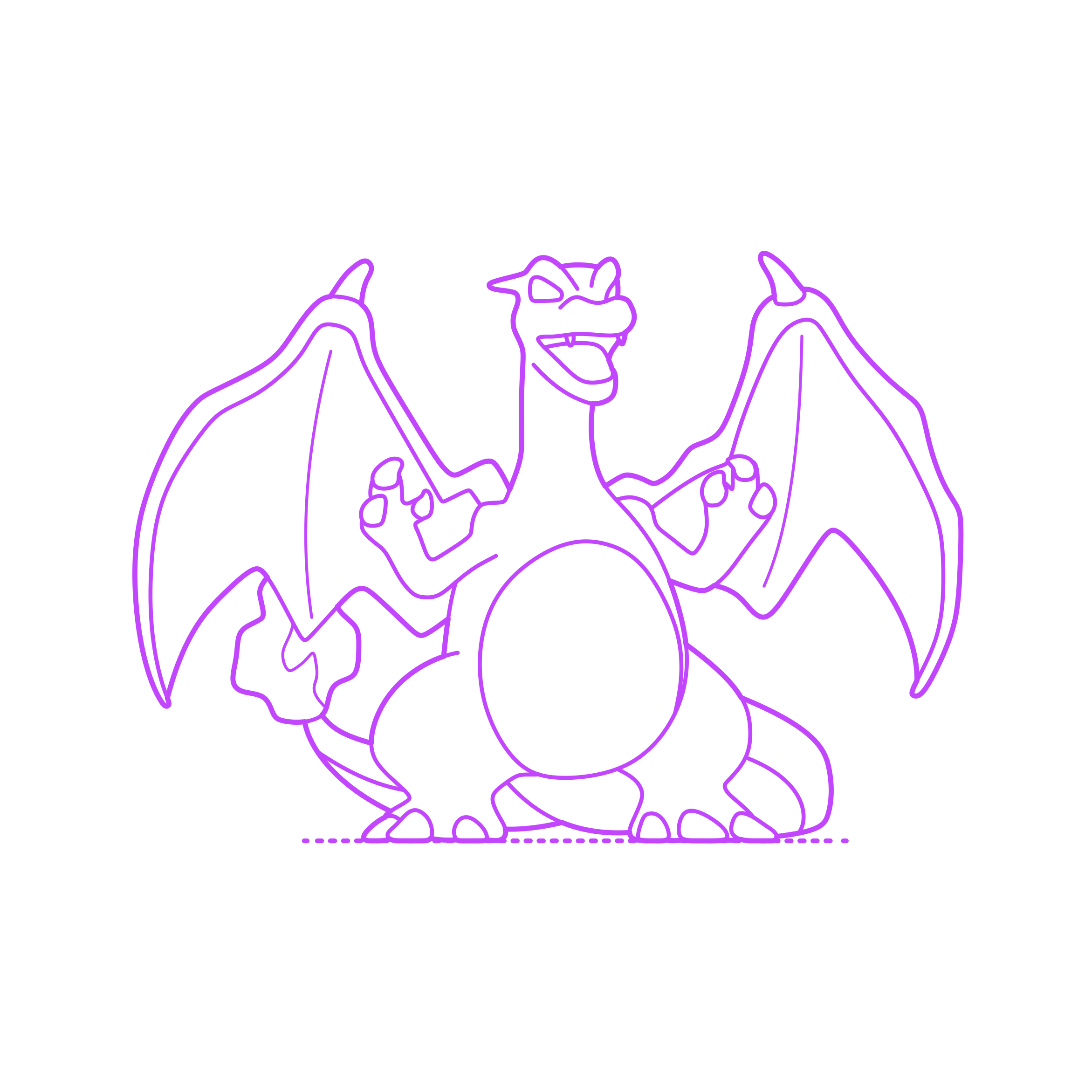 Pop Culture Pokemon Charizard Outline Svg Vector Free Vectors